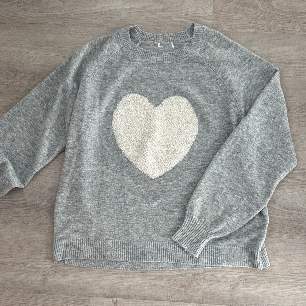 Gray Heart Sweater